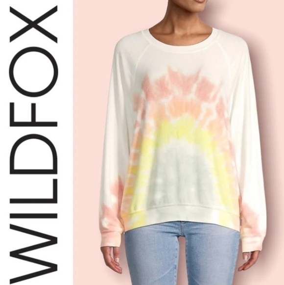 Wildfox Tops - Wildfox Rainbow Tie Dye Oversized Sweatshirt